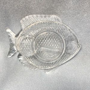 2-Glass Fish Appetizer Plate 1950's Brazil (Set of two)